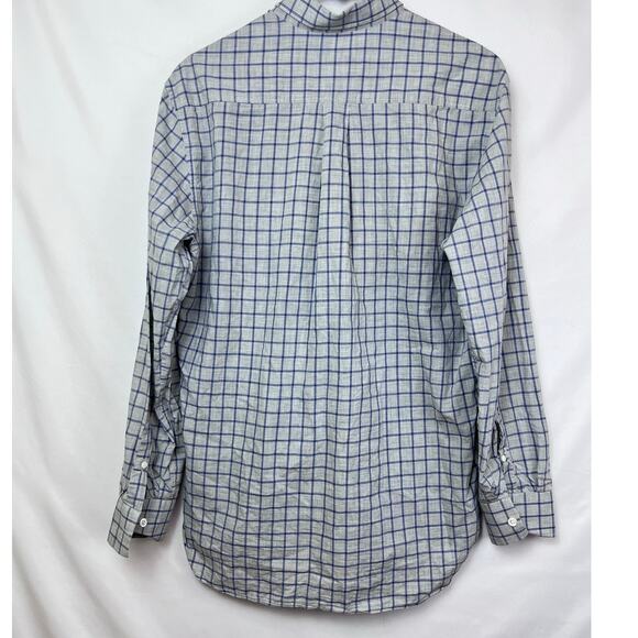 Billy Reid Men's Size 16 Gray Plaid Button Up Long Sleeve Collared Dress Shirt - Picture 6 of 6